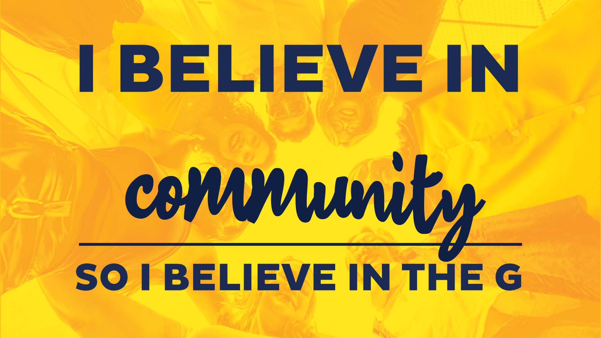 Photo of students with the words 